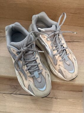 Yeezy limited edition x adidas Neutral Gray & Beige Chunky Sneakers